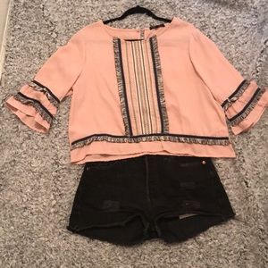 Pink Aztec textures top